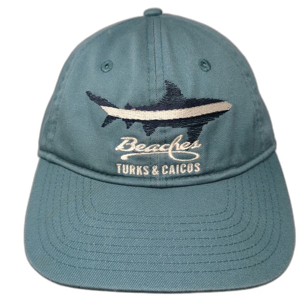 Gear Baseball Cap Blue One Size Slideback Hat Beaches Turks & Caicos Shark